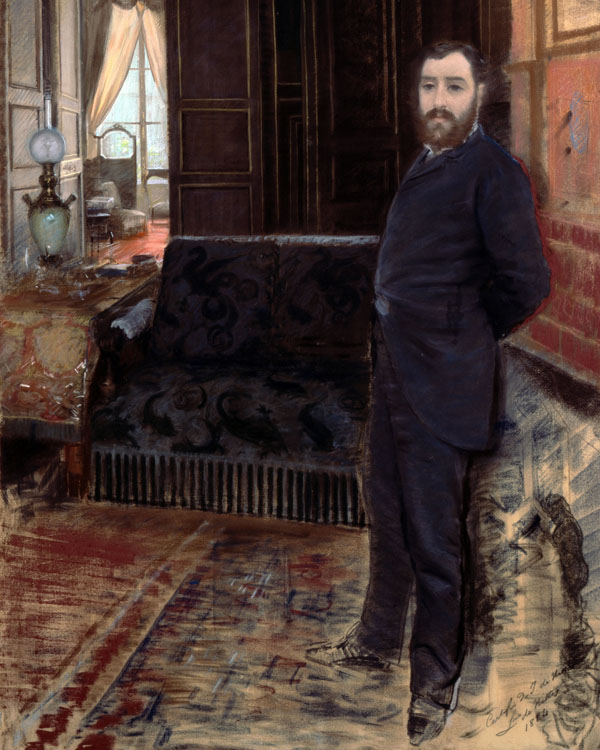 Giuseppe De Nittis, Autoritratto (1884), pastello su tela, particolare. Barletta, Pinacoteca Giuseppe De Nittis